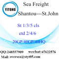 Shantou Port Sea Freight Verzending naar St.John